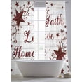thumbnail image 5 of Wooden Grain Sheer Curtains 96 Inch Length 2 Panels Set Window Treatments, Red Country Texas Star Branches Berry Rod Pocket Semi Curtains for Living Room/Bedroom/Kitchen Décor, 104"W x 96"L, 5 of 7