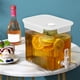 thumbnail image 4 of Dispensador de bebidas de plástico transparente con grifo para nevera, jarra de agua fría de 3,5 l para té helado, limonada y bebidas para fiestas, tapa con cierre y jarra antigoteo., 4 of 6