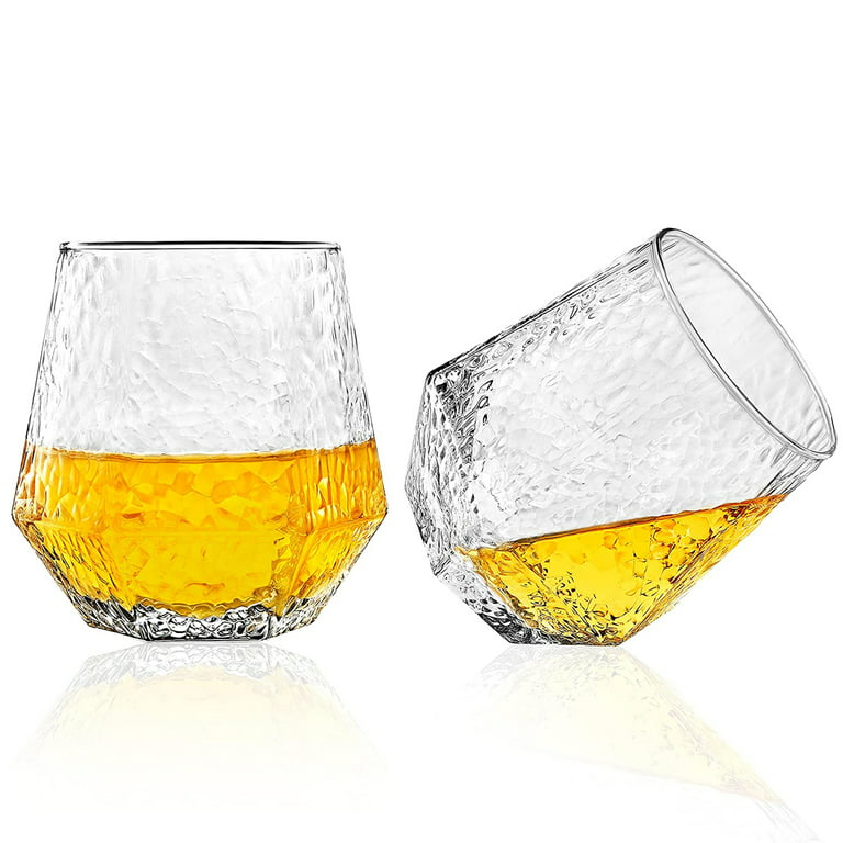 luckxuan Glass Cups/Glass Tumblers Creative Square Hammered Drinking  Glasses Whiskey Glass,Water Glass,Water Cup, Juice Glass Wine Glass  Drinking Cup