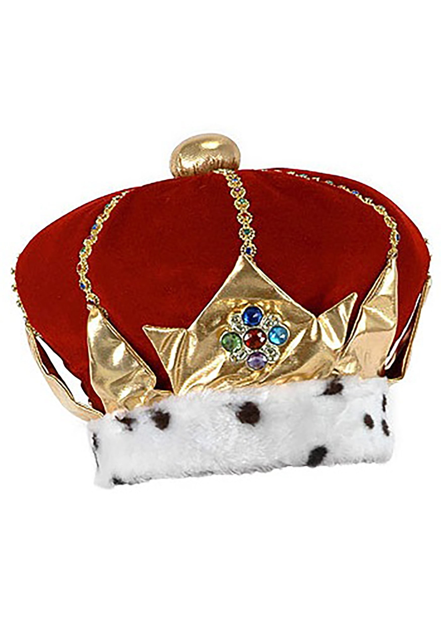 Royal Gold Crown Adults Fancy Dress Mens Ladies King & Queen Accessory 