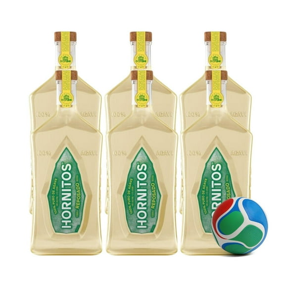 6 Tequila Sauza Hornitos Reposado 1 L + Balón Mini