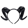 thumbnail image 1 of Diadema de cuerno grande, aro de pelo de cuerno de diablo negro, accesorios para el cabello de cuerno de buey para fiesta de Halloween Sincero Hogar, 1 of 4