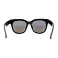 thumbnail image 4 of Womens Round Thick Horn Rim Color Mirror Boyfriend Sunglasses Black Blue Mirror, 4 of 4