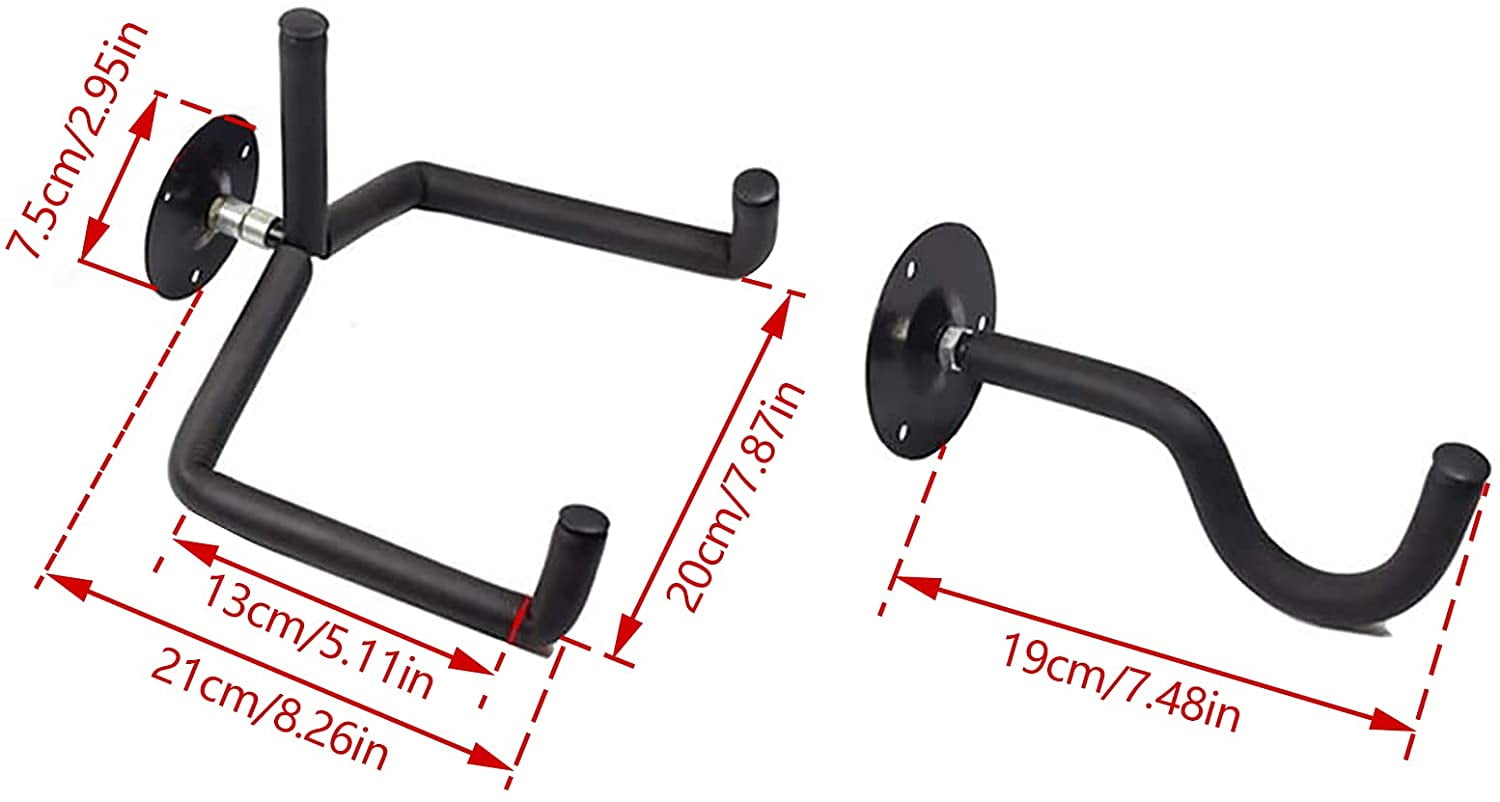 Fichiouy 2Pcs Wall Mount Guitar Hanger Rack with Screws, Black