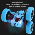 thumbnail image 3 of SIYTUAU Childrens Rechargeable Stunt Car With Double Sided 360 Rotating Tumbling Twisting Led Lights Blue Color Plastic Construction Remote Control Play Vehicle Blue, 3 of 8