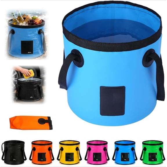 Collapsible Bucket with Handle, Folding Bucket for Camping, Car Wash