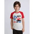 thumbnail image 3 of Rimyaw Boys Patriotic Raglan Tee, 4th of July Car Graphic Shirt for Toddler Little Boys, Red Sleeve Summer Top, 2T-7T, 3 of 7