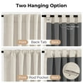 thumbnail image 4 of 100% Blackout Curtains for Bedroom,Set of 2 Panels,84inch Length Faux Linen Thermal Insulated Back Tab Drapes with Room Darkening,50"Wx84"L,Cream, 4 of 7