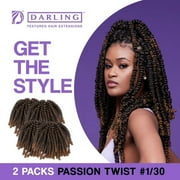 Darling Passion Twist Crochet Hair 2X Pack, 24 inch, #1/30, Adult, Female