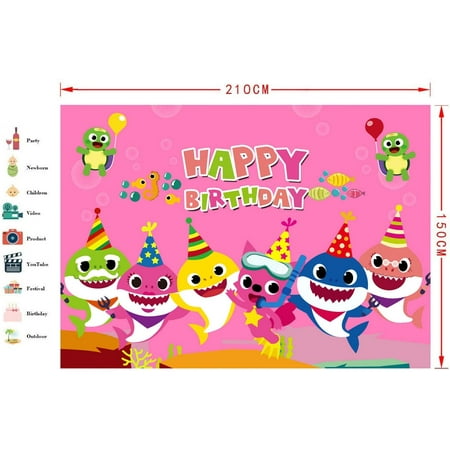 7x5ft Baby Shark Backdrop Baby Shark Family Photo Backdrop Undersea World Photography Background For Boys And Girl Walmart Canada