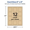 thumbnail image 5 of Avery Printable Business Cards, 2" x 2", Kraft Brown, 120ct, 5 of 8