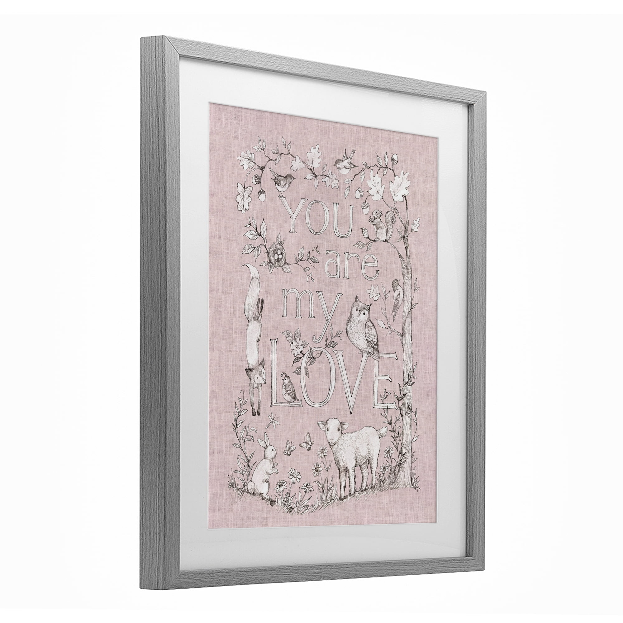 Stupell Industries You Are My Love Gray Framed Print Under Glass, design by Susan Winget