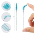 thumbnail image 2 of 50 Pcs Disposable Mascara Wands, Crystal Eyebrow Spoolies Brush for Eyelash Extensions, Eye Lash and Makeup Brush (Blue), 2 of 14