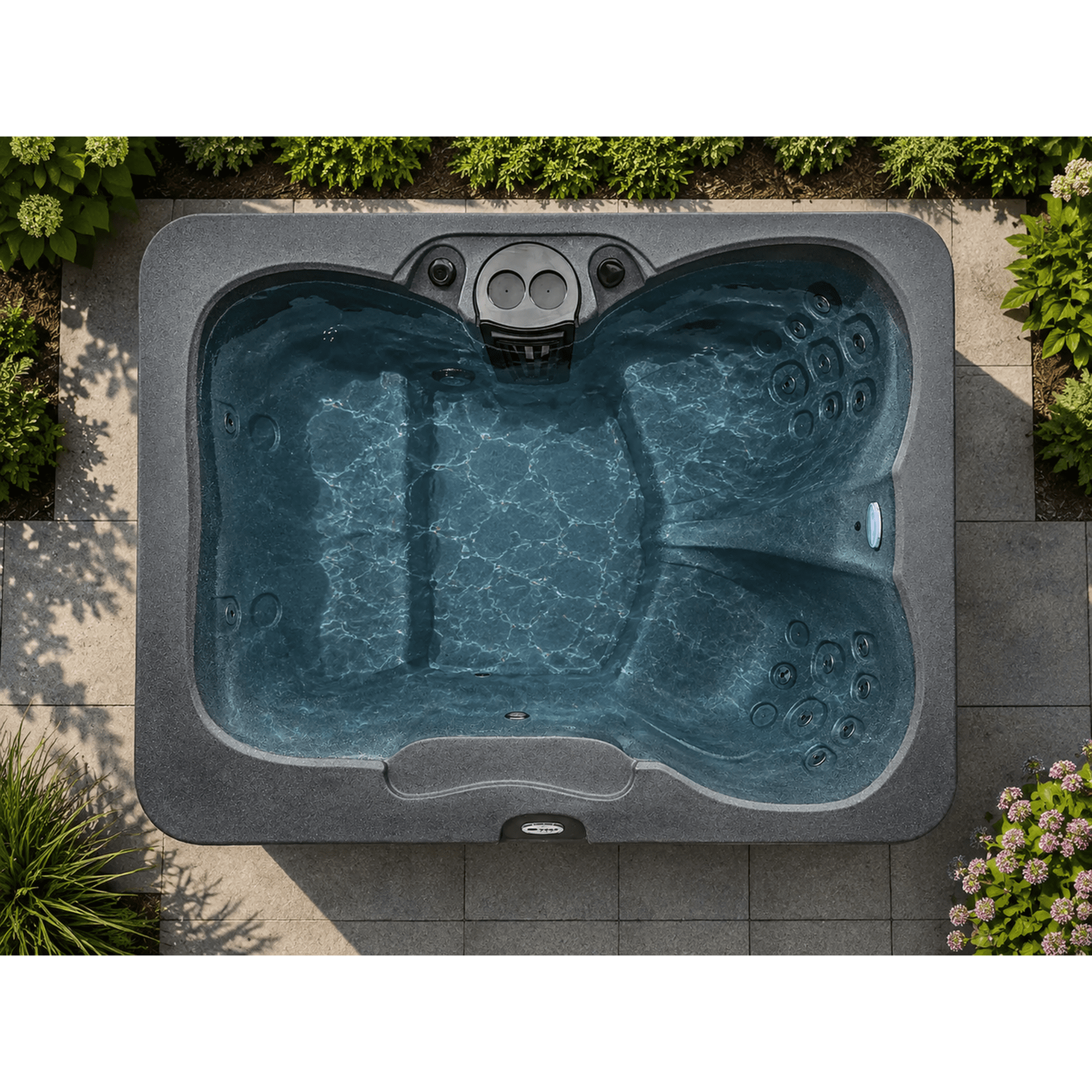 Hydro Spas HYD-250EC 4-Person Hot Tub with 16 Therapy Jets and Digital Controls – Rectangle Gray Interior and Gray Exterior Cabinet - Ideal for Backyard Relaxation and Hydrotherapy