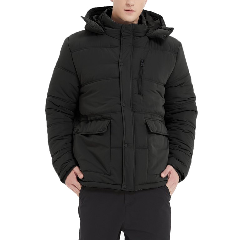 Mens Autumn And Winter Fashion Casual Hooded Loose Thickened Warm Cotton  Coat Cotton Padded Jacket Coat Jacket Men down - Walmart.com