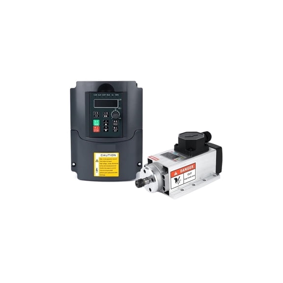 New CNC 1.5kw Air Cooled Spindle Kit 1500W Square Air Cooling Spindle Motor   1.5KW VFD Inverter   13pcs/Set ER11 ,Anti-Rust