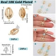 thumbnail image 2 of 1 Box 16Pcs Real 18K Gold Plated Stud Earrings Cowrie Shell Earring Studs with Loop 20Pcs Plastic Ear Backs Stud Earring Findings for Jewelry Making Earrings Supplies DIY Craft Handmade, 2 of 5