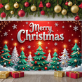 thumbnail image 5 of Decorative Design Christmas Banner Polyester Material Holiday Decoration Colorful Lights Christmas Trees Celebration Backdrop for Holiday Party Indoor Decoration Photo Shoot, 5 of 9