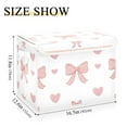 thumbnail image 3 of Valentine Hearts Bows Stripes Foldable Storage Bin with Lid and Handle Collapsible Storage Box 16.5 x 12.6 x 11.8 inches, 3 of 7