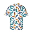 thumbnail image 3 of Daiia Block Dinosaur Hawaiian Shirt for Men Gentle Cotton Regular Short Sleeve Casual-Medium, 3 of 9