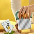 thumbnail image 1 of Potato Chopper Fruit Wavy Slicer with Handle Onion Cheese Manual Reusable Frying Crinkle Chopping Kitchen Hand Tool Bakery Cookware Chef Gadgets Green, 1 of 8