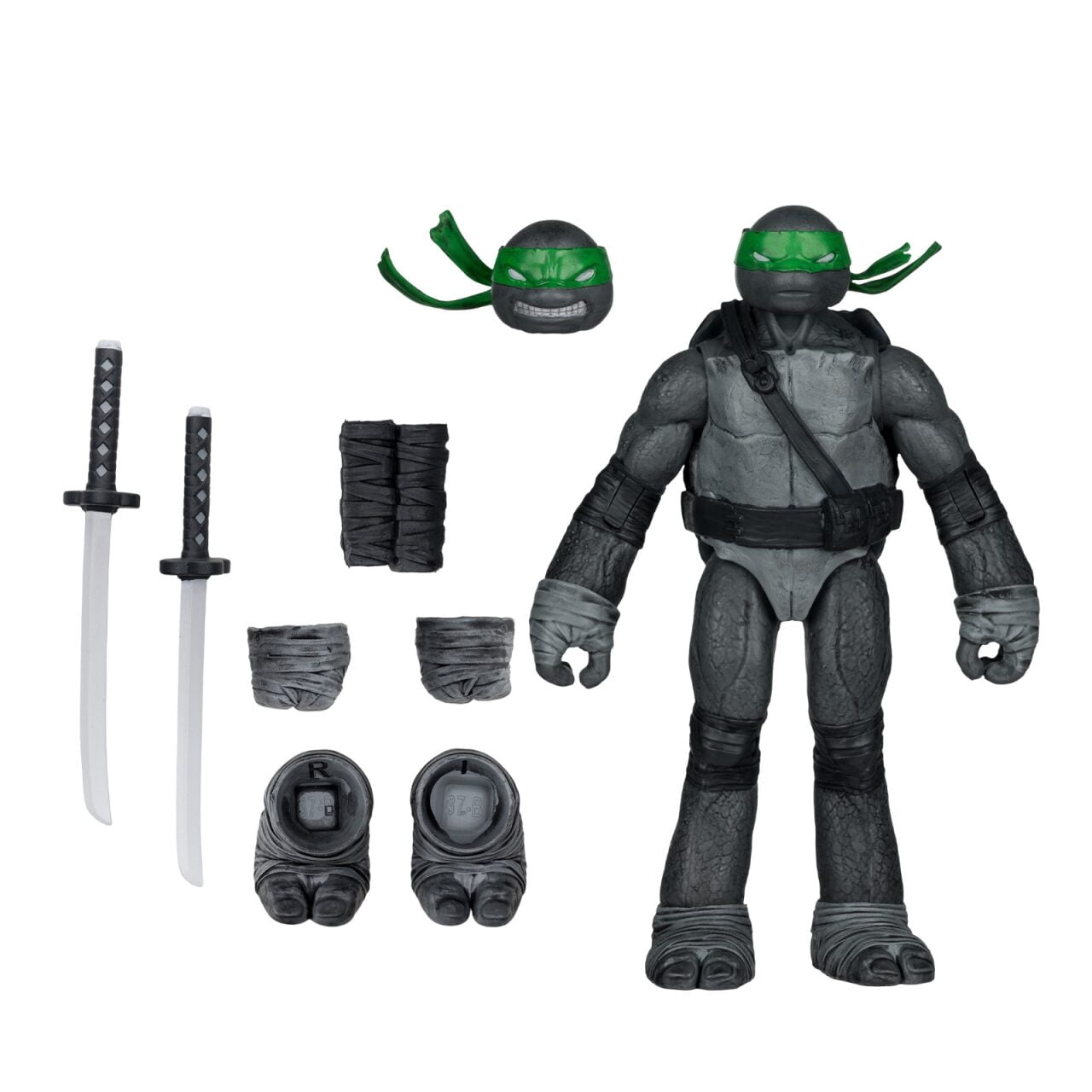 Teenage Mutant Ninja Turtles (Page Punchers) Leonardo (Black, White & Green) 5" Action Figure w/Comic - McFarlane Toys