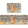 thumbnail image 2 of Thanksgiving Gnome Autumn Pumpkin Kitchen Floor Mats, Maple Leaf Botanical 2 PCS Anti Fatigue Area Runner Rugs Set Non-Slip Bathroom Comfort Standing Mat Home Decor, 2 of 6