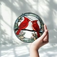thumbnail image 4 of Cardinal Stained Glass Suncatcher, Male And Female Red Bird Window Hanging, Lovebirds Gift, Gifts for Mom, Couple Bird Decor, 4 of 5