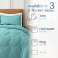 thumbnail image 2 of Peace Nest 3-Piece Lightweight Solid Reversible Quilted Down Alternative Comforter and Shams Bedding Set, King, 2 of 6