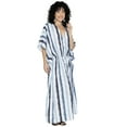 thumbnail image 4 of LA LEELA Women's Summer Vacation Swimwear Cover Up Beach Bikini Kaftan Regular Fit Beachwear Dress Bathing Suit Caftan 2X-3X Grey Stripes, 4 of 4