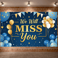 thumbnail image 5 of Gold Theme Farewell Banner Glitter Send-off Backdrop Heart-shaped Balloons Firework Decorations We Will Miss You Background for Farewell Party Send-off Event Memorial Gathering, 5 of 9