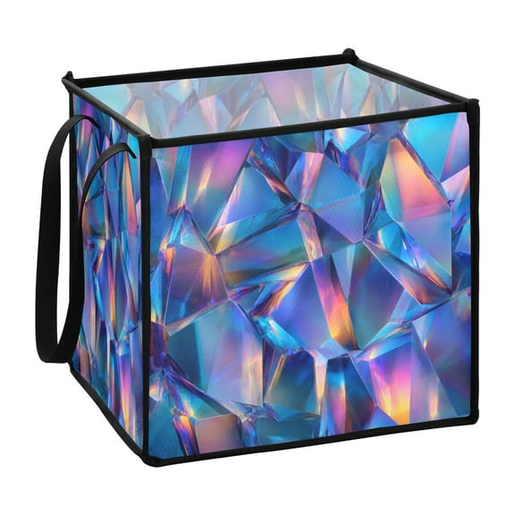 Home Organizer Foldable Fabric Storage Bin With Handle Shiny