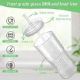 thumbnail image 3 of Set de 2 Vasos de Vidrio de Borosilicato de 20 oz con Tapas Herméticas y Pajitas de Vidrio para Bebidas Frías y Calientes, 3 of 5