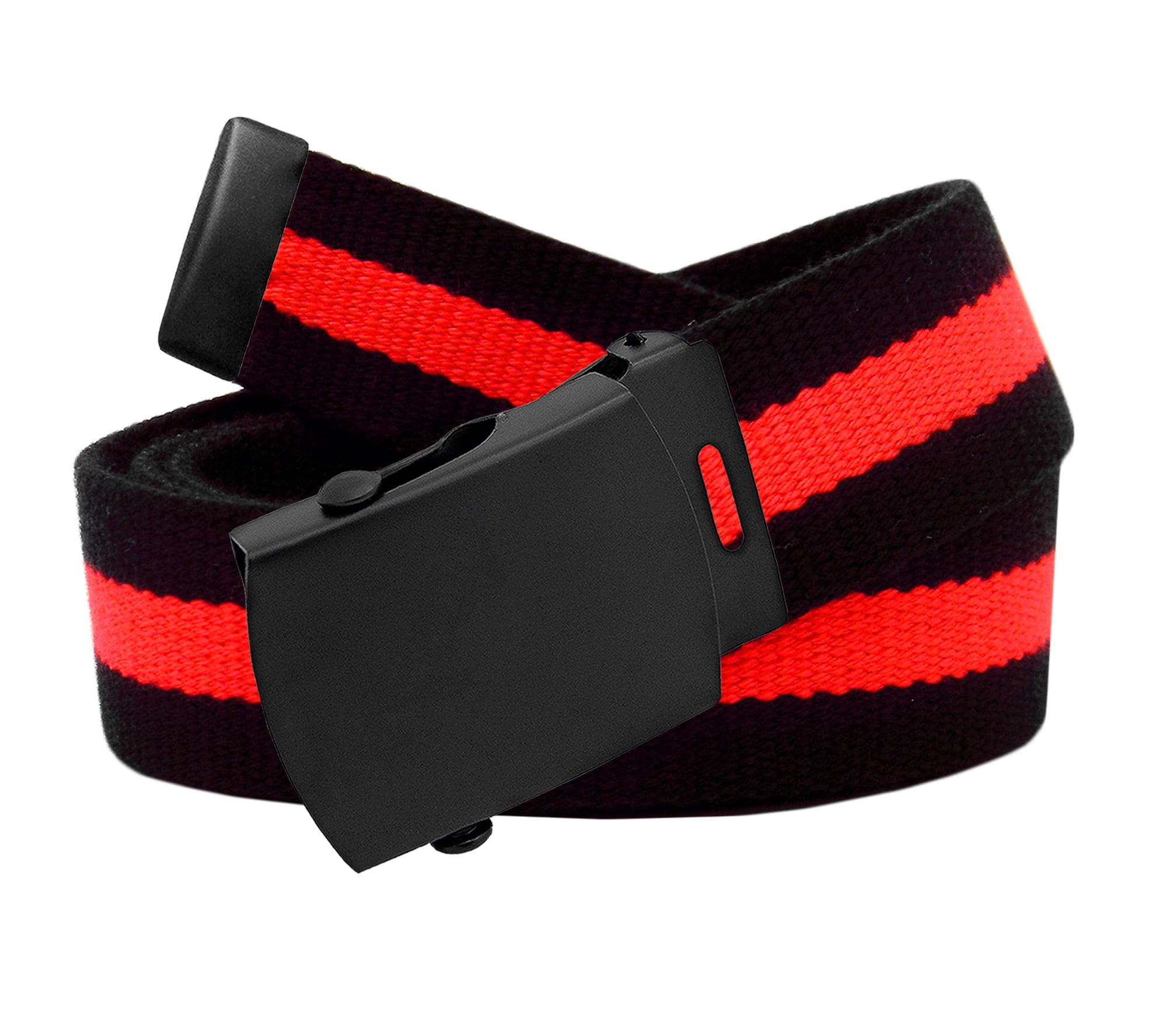Boys School Uniform Black Slider Military Belt Buckle with Canvas 