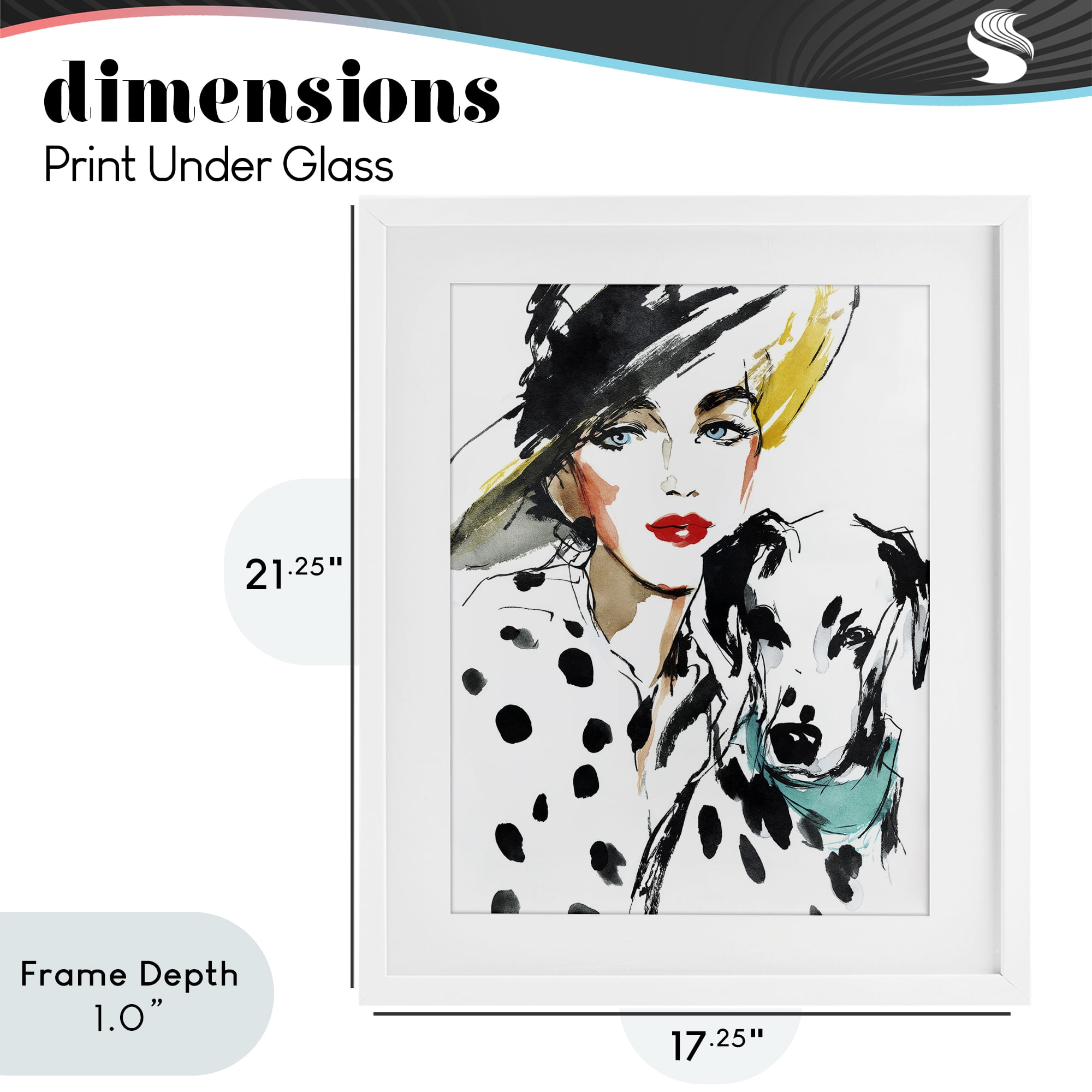 Stupell Industries Trendy Dalmatian Muse White Framed Print Under Glass, design by Svetlana Aleynikova