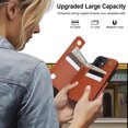thumbnail image 6 of Allytech 2 in 1 Detachable Wallet Case for iPhone 12 Pro / 12 6.1" with Card Holder, [Large Capacity] PU Leather Magnetic Snap Kickstand Shockproof Anti-Drop Case Support Wireless Charging, Brown, 6 of 9