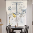 thumbnail image 3 of France Towers Tie Up Curtains for Windows, Balloon Window Shades, Retro Hand-Painted Seal Architectural Art Kitchen Window Treatments Roll Up Curtain for Basement/Nursery 52"x45", 3 of 8