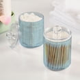 thumbnail image 5 of Light Blue Vertical White Lines Fabric Texture Translucent Plastic Cans Storage Canisters with Lid Set of 2, 5 of 7