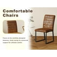 thumbnail image 3 of Dining Chairs Set of 4 Upholstered Modern Brown Backrests Black Metal Legs for Dining Room Table Kitchen Restaurant Office Farmhouse, 3 of 7
