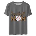 thumbnail image 4 of WREESH Crew Neck Baseball Mom T-Shirt Women's Fashion Graphic Print Summer Top Gray, 4 of 5