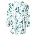 thumbnail image 5 of CYMMPU Loose Fit Tunic Tops 3/4 Sleeve Blouses for Women Dressy Casual Summer Fashion Shirts Floral Pattern Round Neck Spring Tops Lightweight Basic T-Shirts Mint Green M, 5 of 6
