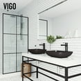 thumbnail image 5 of VIGO Matte Shell Sottile Black Glass 18 in. L x 13 in. W x 4 in. H Rectangular Vessel Bathroom Sink, 5 of 8