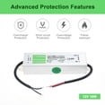thumbnail image 2 of Mistaha Outdoor LED Power Supply Transformer with IP67 Waterproof Rating - 12V 10W Output for Signs, Light Boxes, and More, 2 of 6