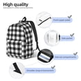 thumbnail image 3 of Easygdp Black White Plaid Mochila de Lona Resistente para Laptop, Compatible con Laptops de 15 a 17 pulgadas, Ideal para Escuela, Trabajo y Viajes-Medium, 3 of 5