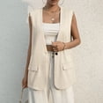 thumbnail image 4 of Women Clearance Women's Blazers & Suit Jackets Women's Sleeveless Short Sleeve Work Waistcoat Slim Elegant Coat, 4 of 8