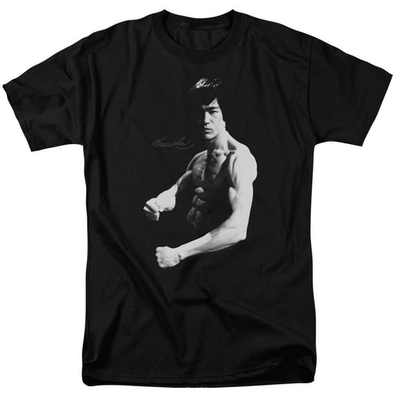 Bruce Lee Stance S/S Adult 18/1 T-Shirt Black