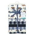 thumbnail image 2 of Little Treasure Hudson Baby Boys Cotton Poly Flannel Receiving Blankets 7-Pack, Blue Moose Bear, 30x30 inches, 2 of 2