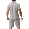 thumbnail image 4 of Conjunto de ropa deportiva KUYIGO para hombre, 2 piezas, gris oscuro, talla XXL, 4 of 6