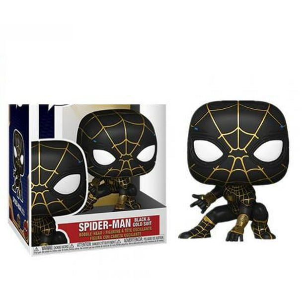Funko Pop-figura de SpiderMan de la serie Black Gold Suit, juguetes de cabeza Bobble, Iron Spider, Mysterio, modelo coleccionable de vinilo, nuevo Fivean unisex