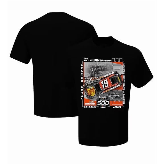 Chase Briscoe 2025 Daytona 500 Pole Winner Black Shirt, Racing Gift Fan T-Shirt